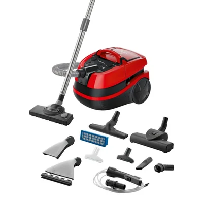 Washing vacuum cleaner Bosch BWD421PET, 2100 W, red