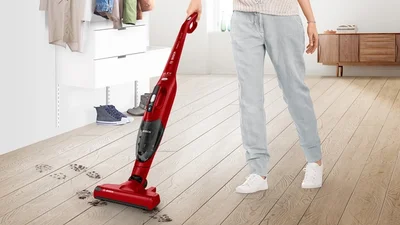 Vacuum cleaner Bosch BBHF214R, Series 2, stick, cordless, red