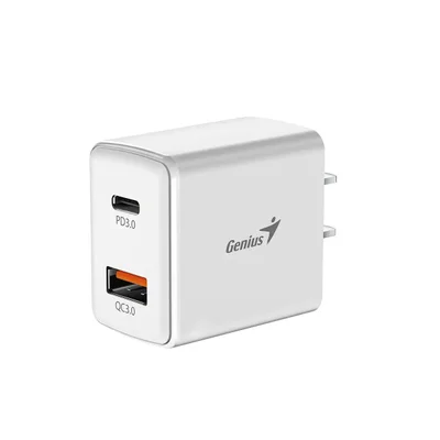 Charger Genius PD-20AC, USB Type-C + USB Type-A, 20 W, white