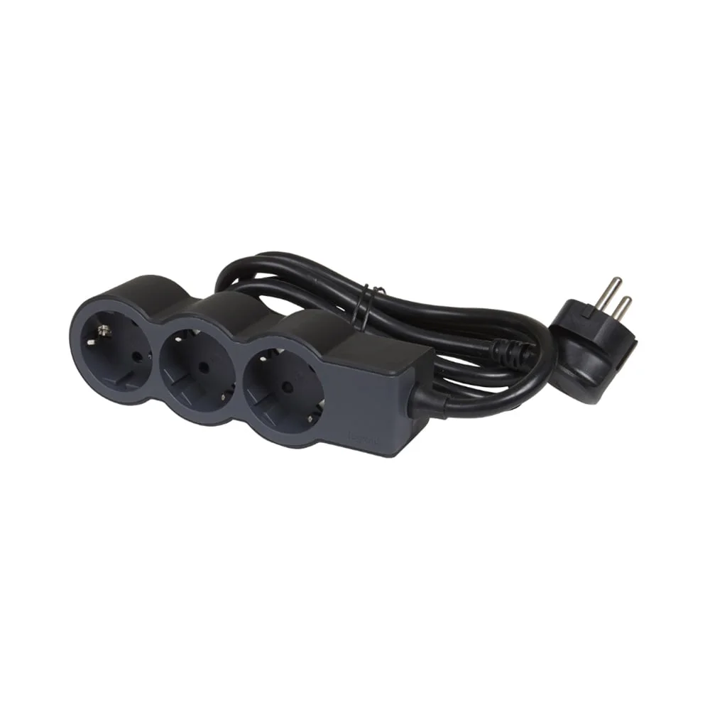 Power strip Legrand Standard New, 3 sockets, 3 m cable, black