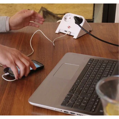 Power strip Brennenstuhl Desktop-Power, 2 sockets, 2 x USB, 1.8 m cable, white