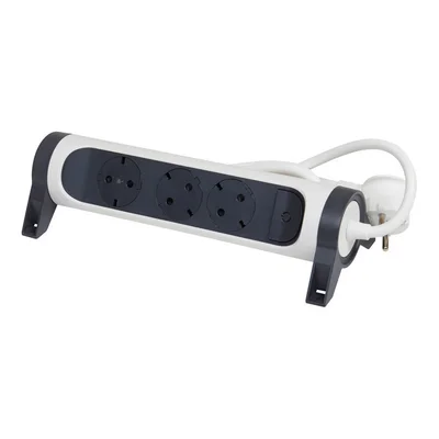 Power strip Legrand Premium, 3 sockets, 3 m cable, maximum current 16 A, 3680 W, gray-white