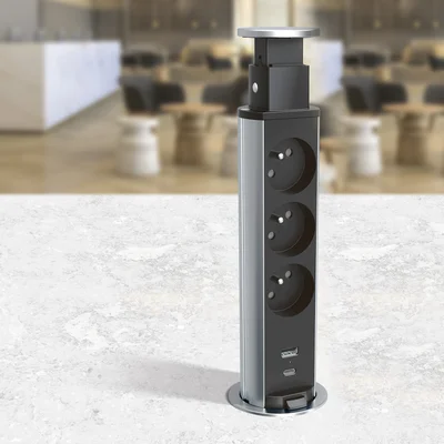 Furniture column Legrand Incara Tower 60, 4x2P+E, black