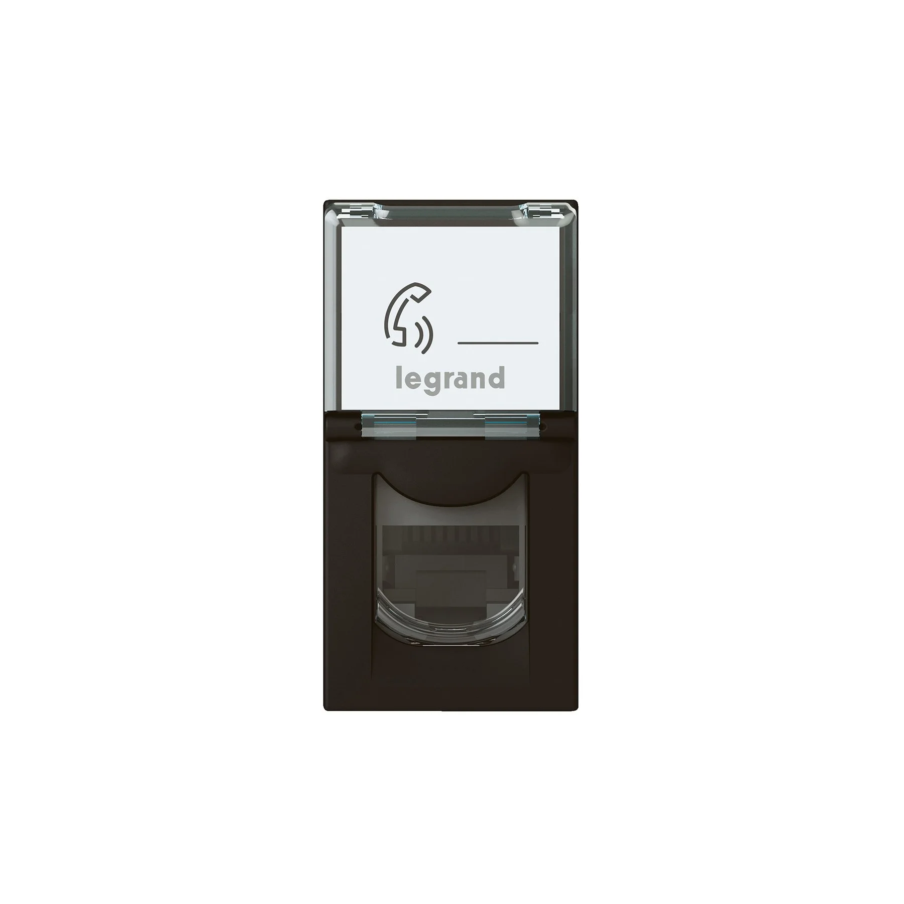 Socket Legrand Mosaic, RJ45, FTP Cat 6, with 1 module, black