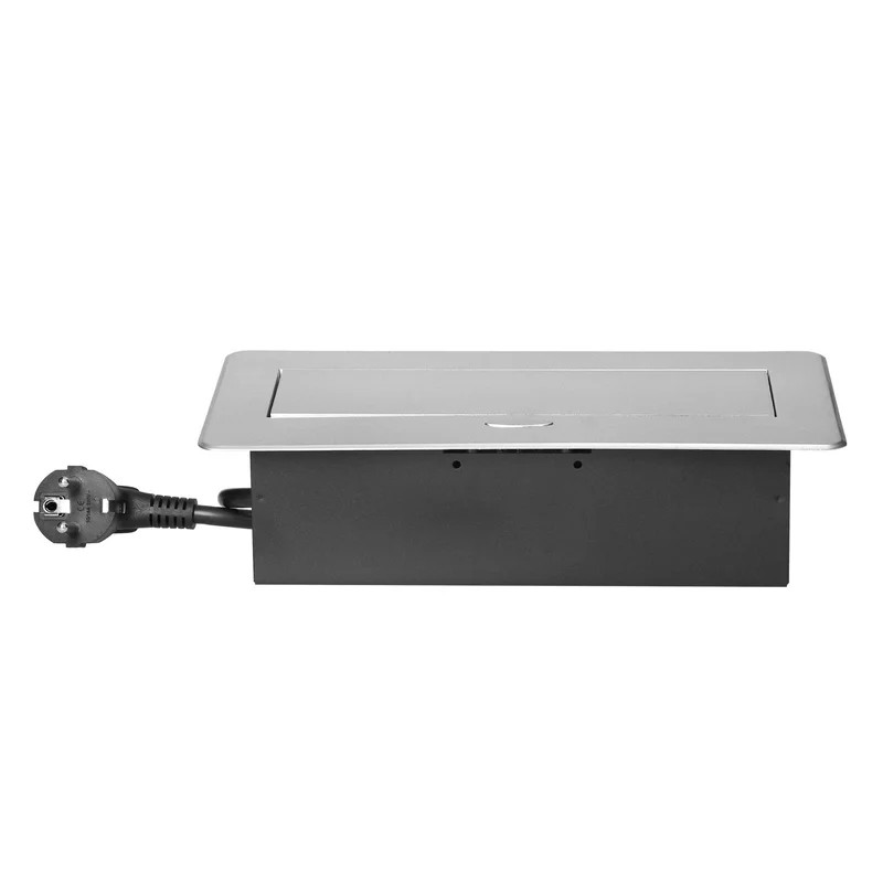 Furniture box Orno, for building in, 2xP+E, USB Type-A+C, gray