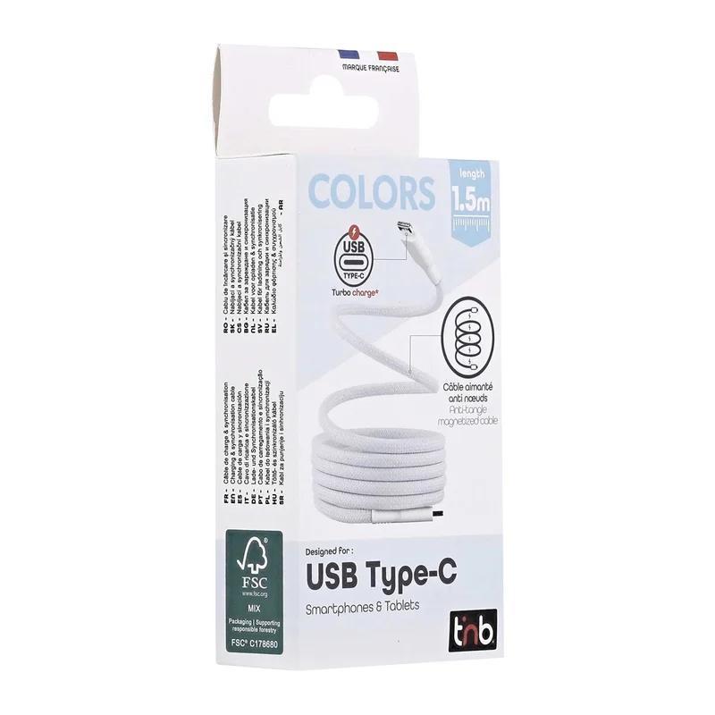 Cable TNB, USB Type-C to USB Type-C, 1.5 m, blue