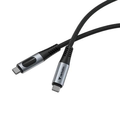 Cable Verbatim Sync & Charge, USB Type-C to USB Type-C, with display, 100 W, 120 cm