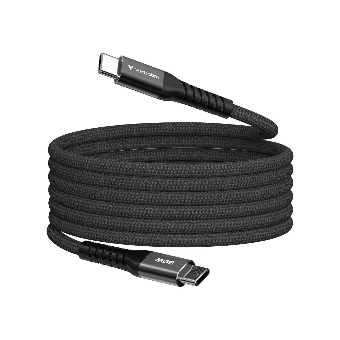 Кабел Verbatim Sync & Charge, магнитен, USB Type-C към USB Type-C, 60 W, 120 cm, черен