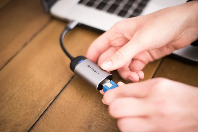 Адаптер Verbatim, USB Type-C към Gigabit Ethernet, 10 cm