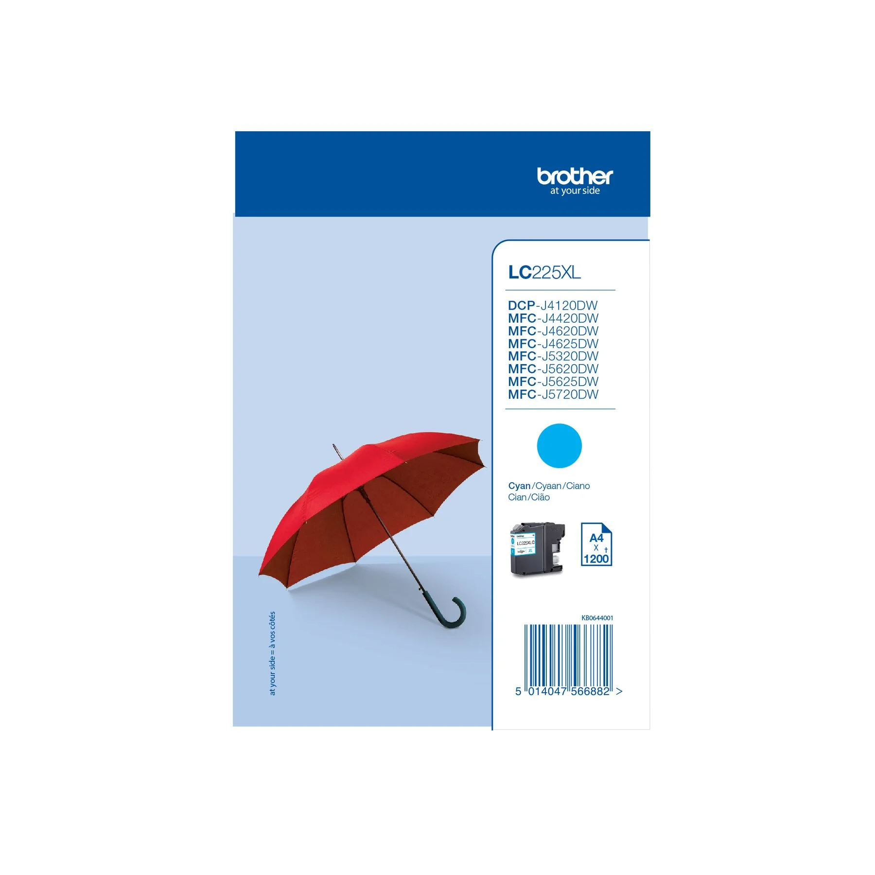Brother Cartridge LC225XL Cyan, 1200 pages/5%
