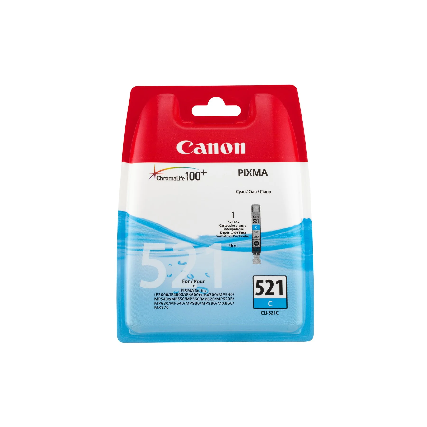 Original cartridge Canon CLI-521, 505 pages/5%, Cyan