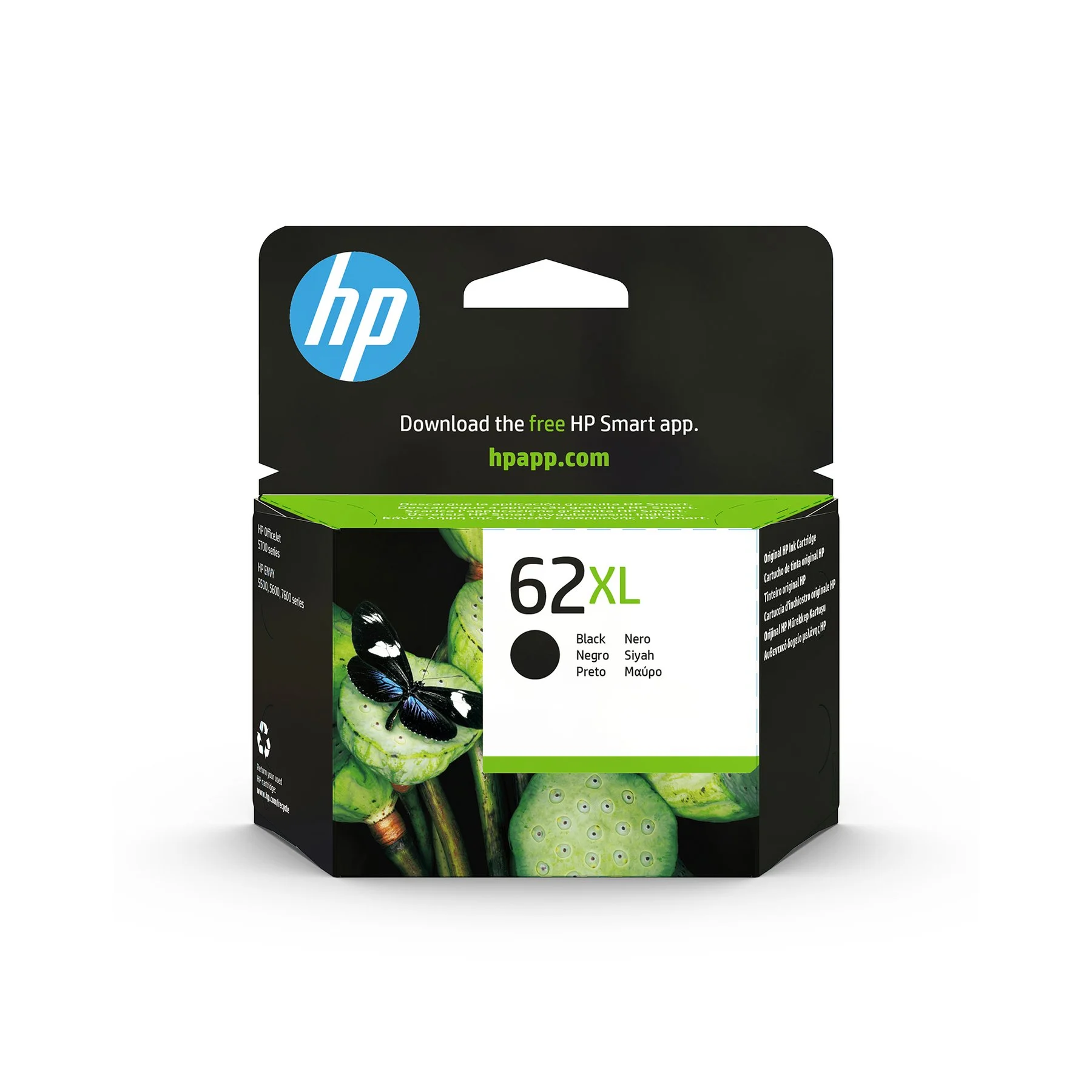 HP Cartridge C2P05AE, No62XL, 600 pages/5%, Black
