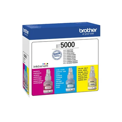 Оригинално мастило за принтер Brother BT5000CLVAL, 5000 страници/5%, Cyan, Magenta, Yellow