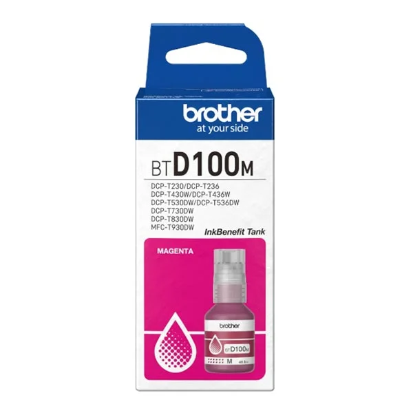 Original ink bottle Brother BT-D100M, 5000 pages at 5% coverage, Magenta