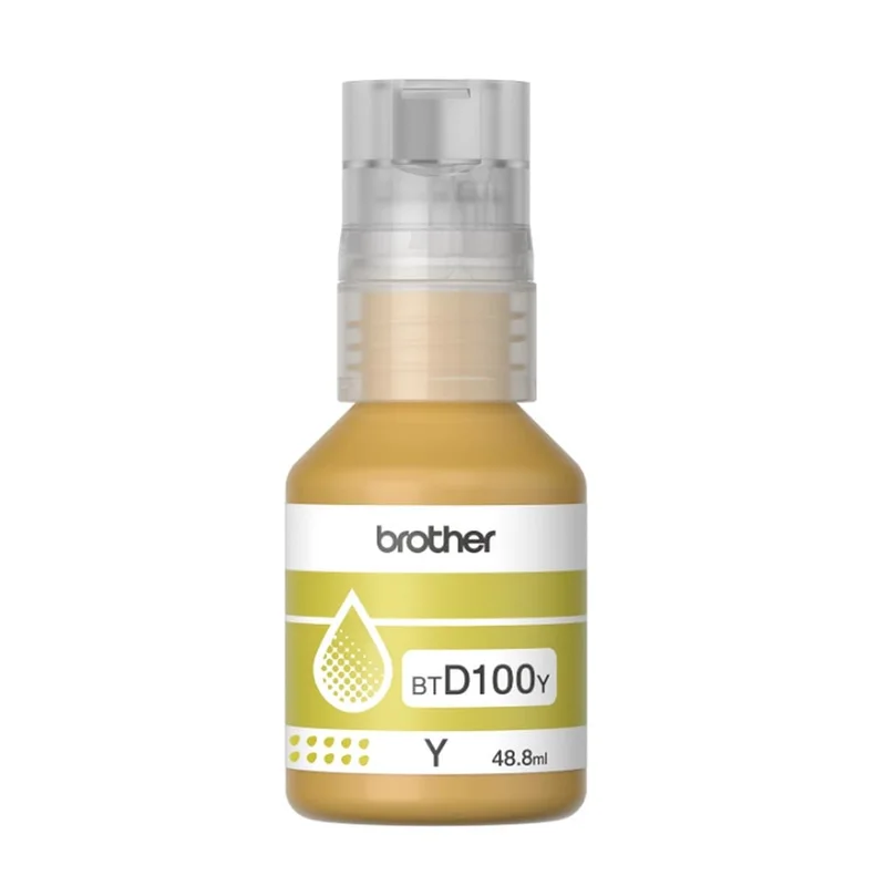 Оригинално мастило за принтер Brother BT-D100Y, 5000 страници/5%, Yellow