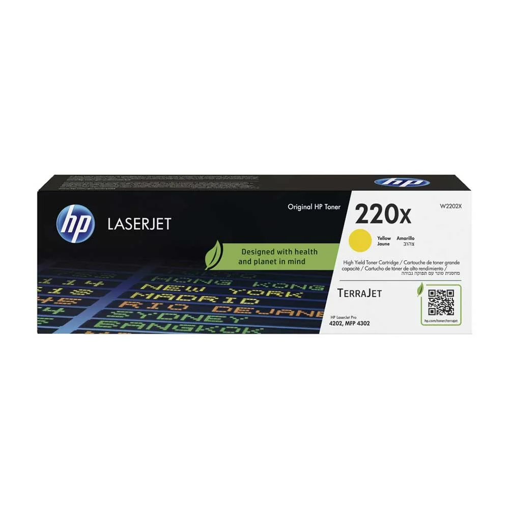 HP Toner 220X, W2202X, LJ PRO 4202/4302, 5500 pages/5%, Yellow