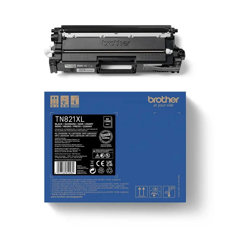 Оригинална тонер касета Brother TN821XLBK, L9630/70 L9430/70, 12000 страници/5%, Black