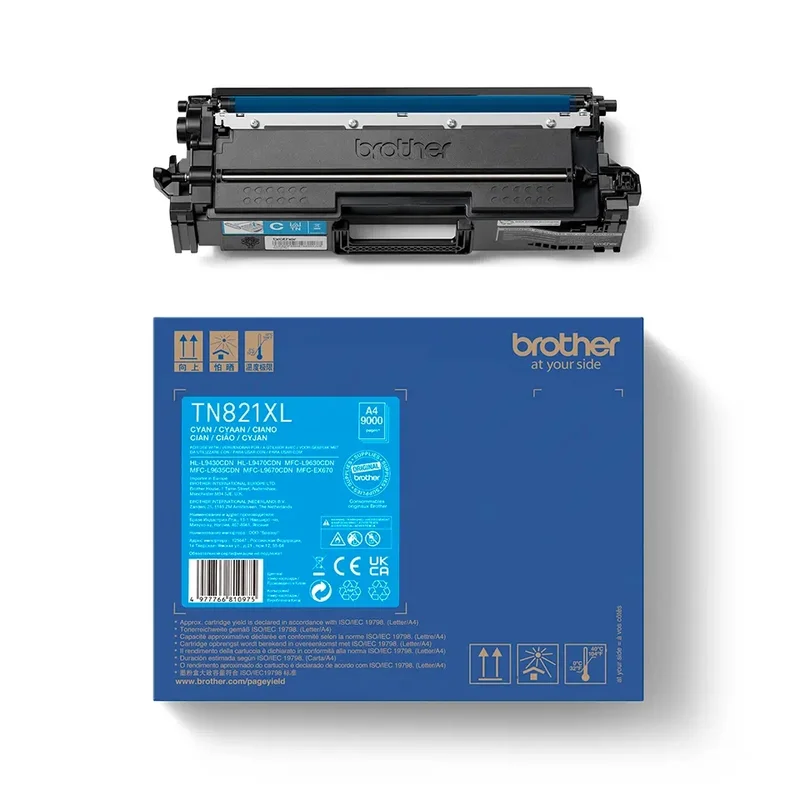Оригинална тонер касета Brother TN821XLC, L9630/70 L9430/70, 9000 страници/5%, Cyan