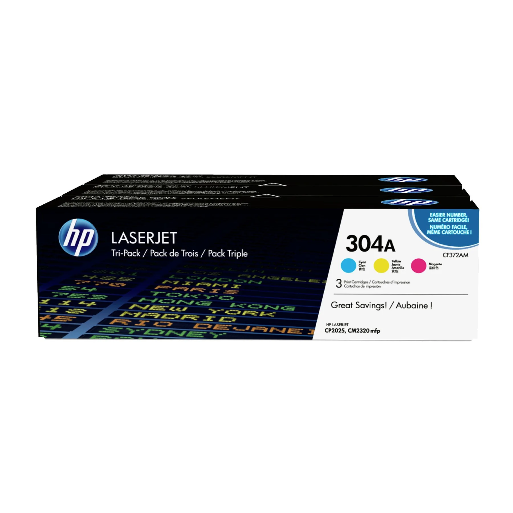 HP Toner CF372AM, 304AHP, 3 x 2800 pages/5%, Cyan, Yellow, Magenta, 3 pcs
