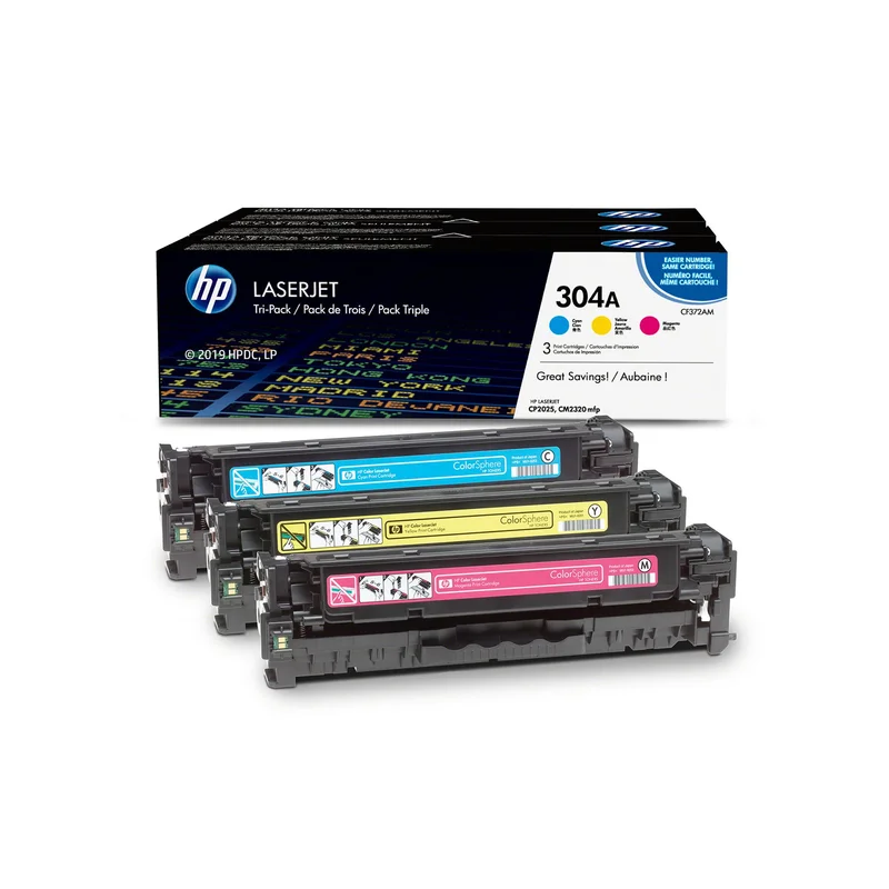 HP Toner CF372AM, 304AHP, 3 x 2800 pages/5%, Cyan, Yellow, Magenta, 3 pcs
