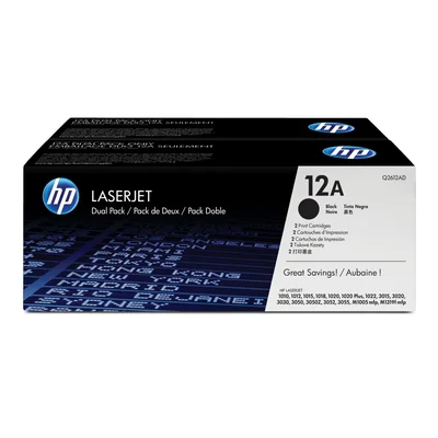 HP Toner Q2612AD, 2000 pages/5%, Black, 2 pieces