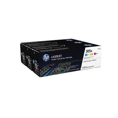 HP Toner CF370AM, 305A, Cyan, Magenta, Yellow, 3 pieces