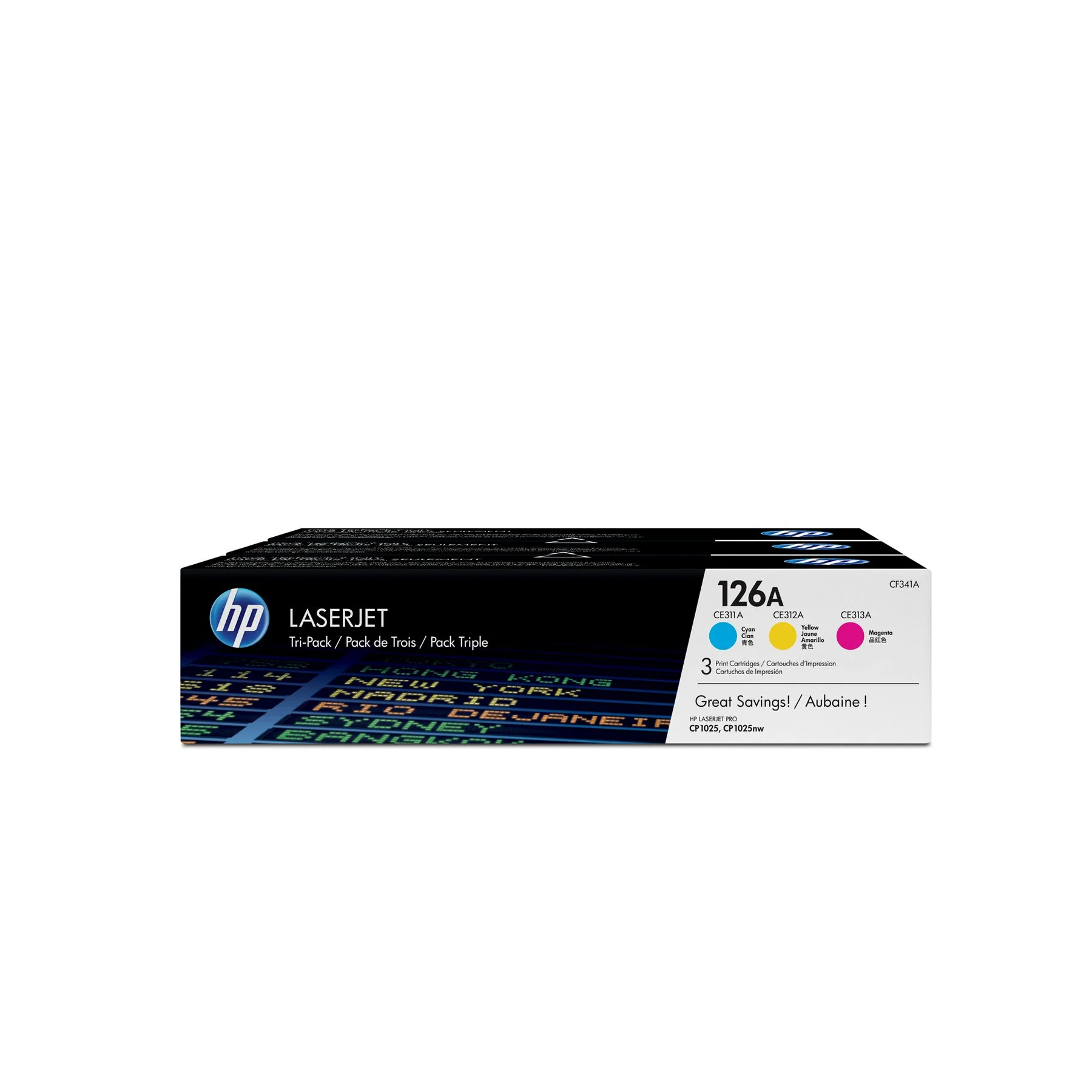 HP Toner CF341A, 126A, 3 x 1000 pages/5%, Cyan, Yellow, Magenta