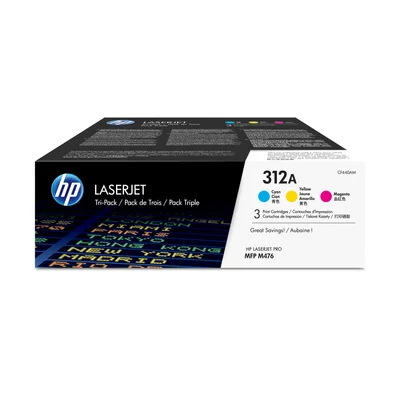 HP Toner 3-pack CF440AM, 312A, Cyan, Yellow, Magenta