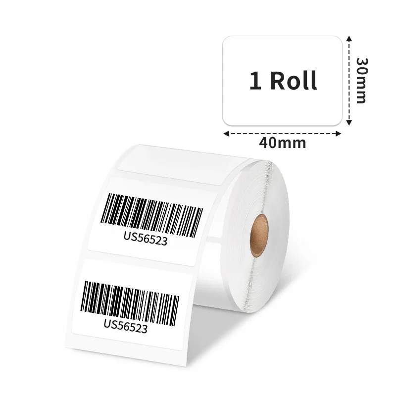 Phomemo Thermal printer labels XP4030, on roll, white, 4 x 3 cm, 230 labels
