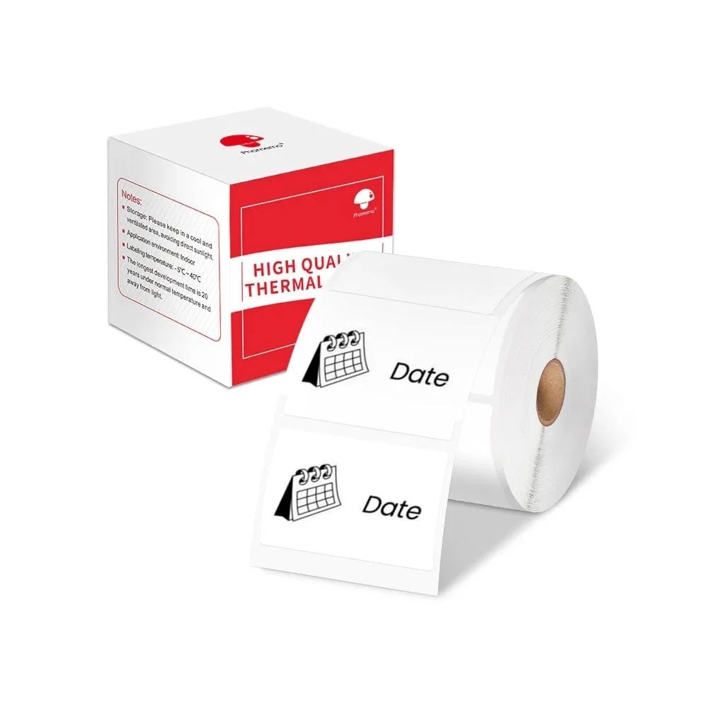 Phomemo Thermal printer labels XP4030, on roll, white, 4 x 3 cm, 230 labels, 6 rolls