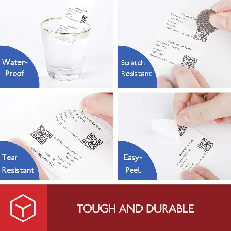 Phomemo Thermal printer labels XP4030, on roll, white, 4 x 3 cm, 230 labels, 6 rolls