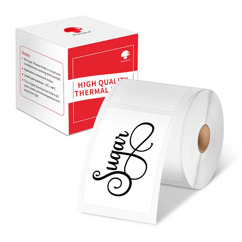 Phomemo Thermal printer labels XP4060, on roll, white, 4 x 6 cm, 130 labels