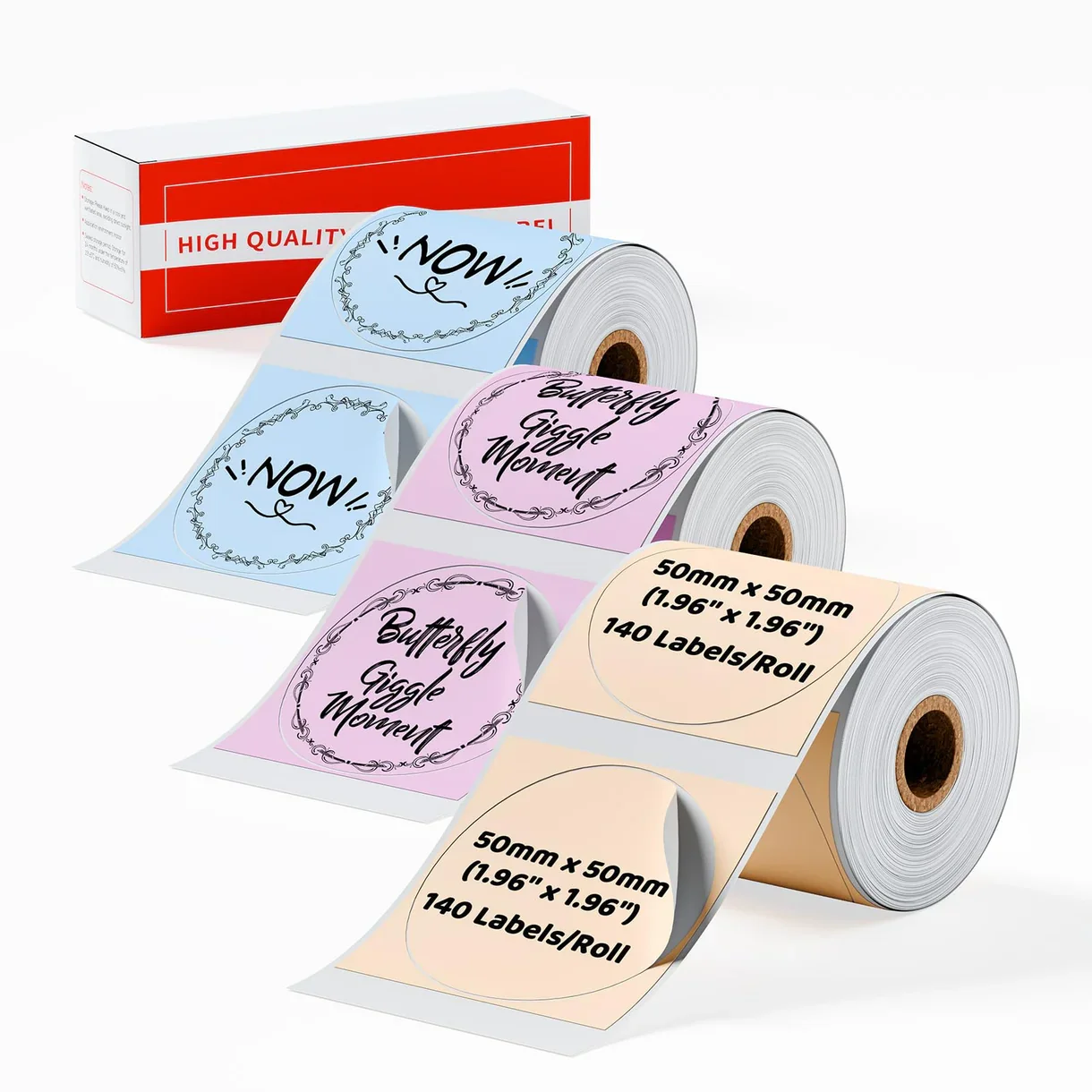 Phomemo Thermal printer labels XP-M18-CA, on roll, assorted, 5 x 5 cm, 140 labels, 3 rolls