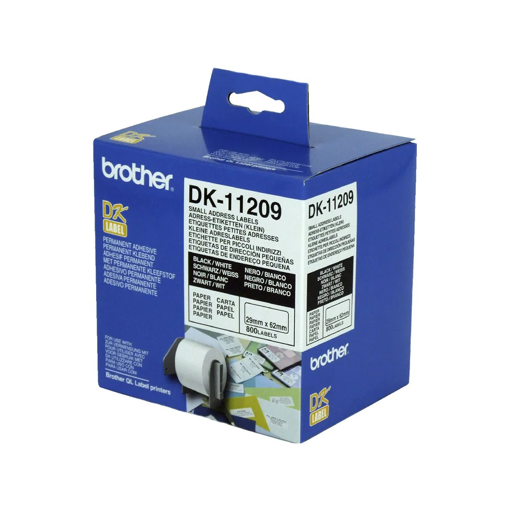 Brother Labels DK11209, for addresses, 29 x 62 mm, white, 800 pieces per roll