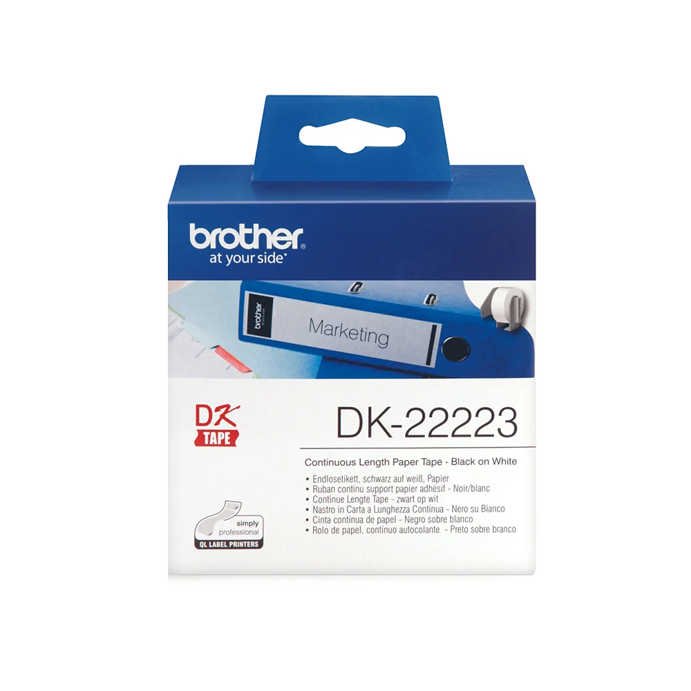 Brother Continuous paper roll DK22223, 50 mm x 30.48 m, white