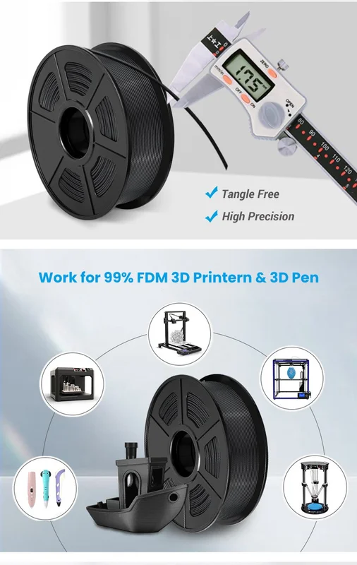 Филамент за 3D принтер, ABS, 1.75 mm, 1 kg, бял