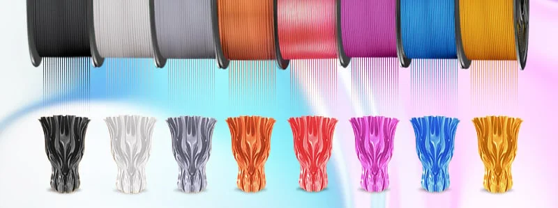 3D printer filament Silk, PLA+, 1.75 mm, 1 kg, grey