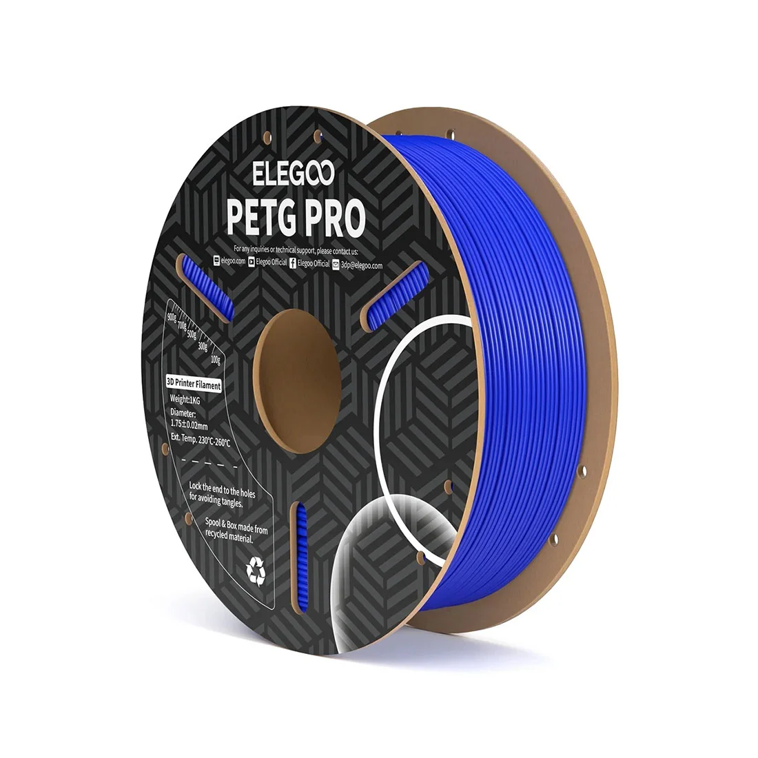 Филамент за 3D принтер Elegoo PETG Pro, 1.75 mm, 1 kg, син