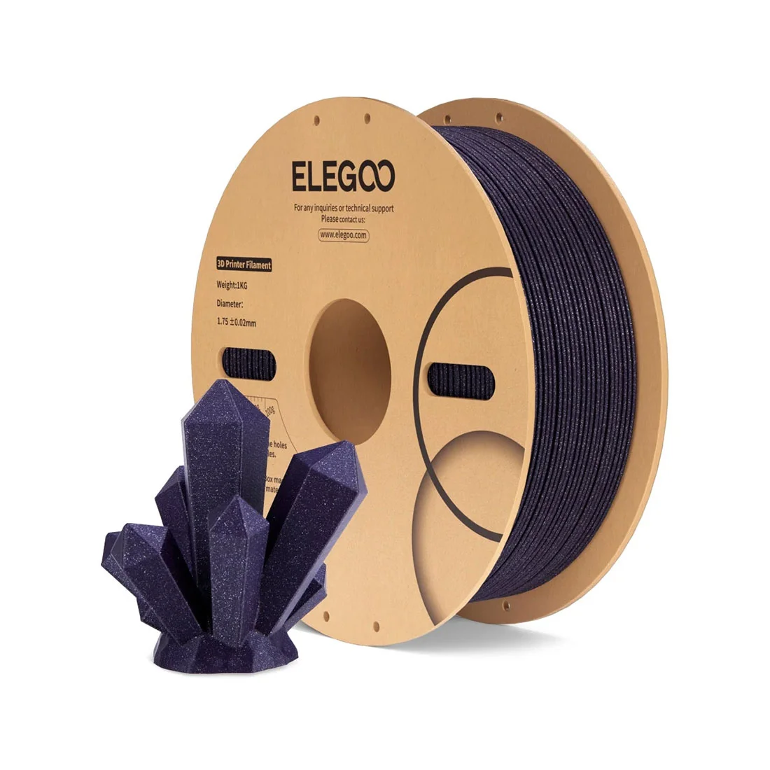 Филамент за 3D принтер Elegoo PLA Special, блестящ, 1.75 mm, 1 kg, лилаво-сив
