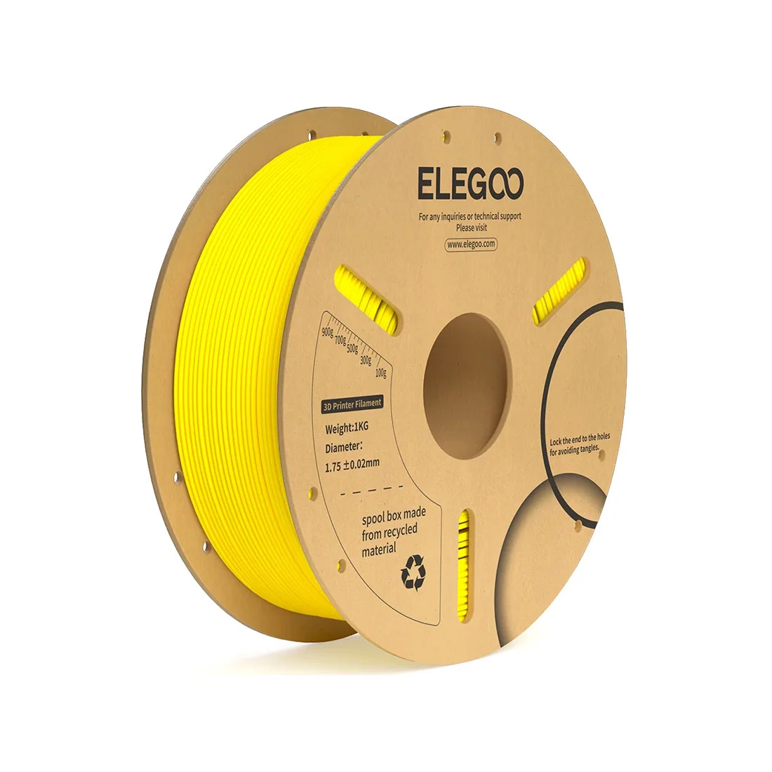 Филамент за 3D принтер Elegoo PLA+, 1.75 mm, 1 kg, жълт