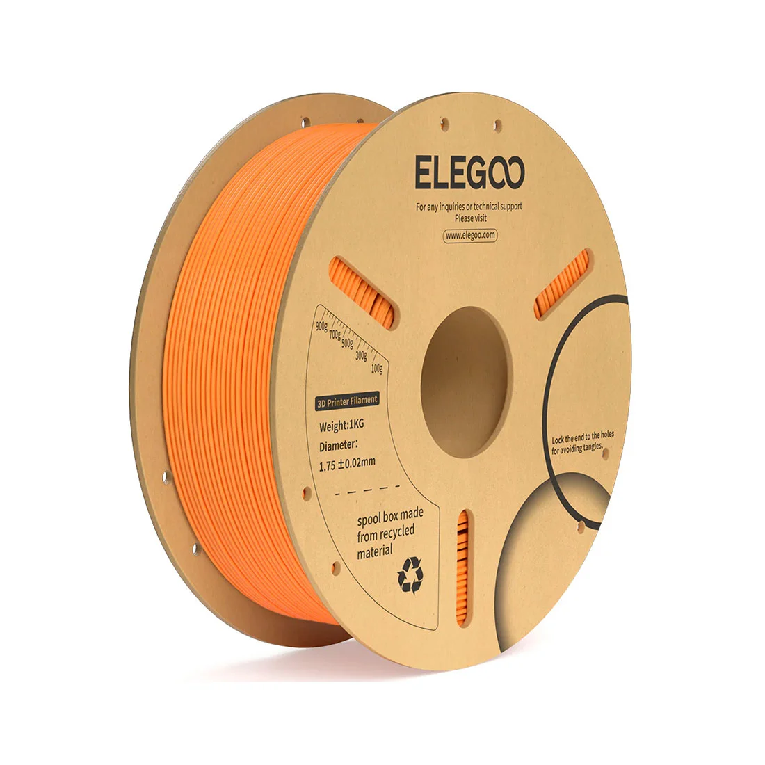 Филамент за 3D принтер Elegoo PLA+, 1.75 mm, 1 kg, оранжев