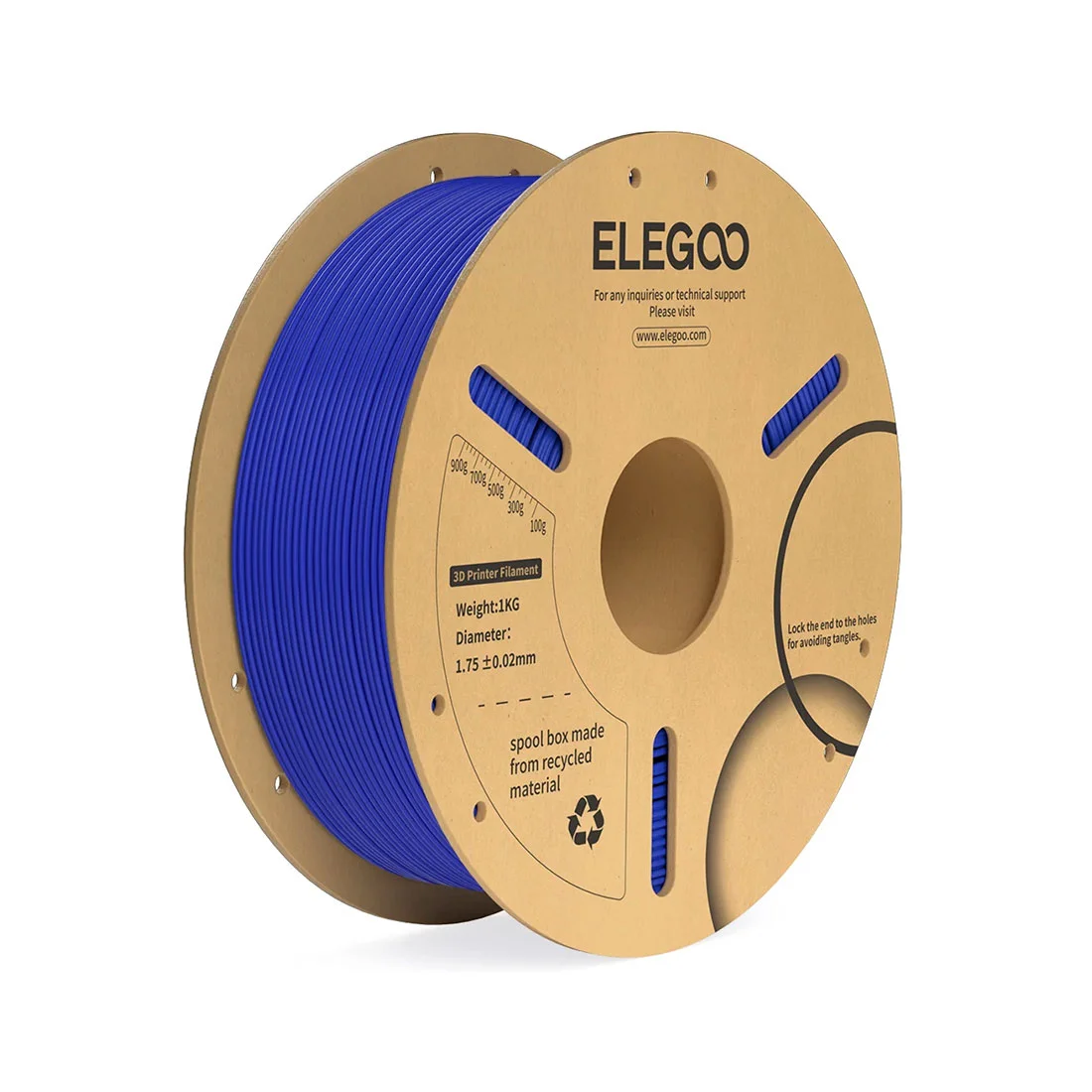Филамент за 3D принтер Elegoo PLA+, 1.75 mm, 1 kg, тъмносин