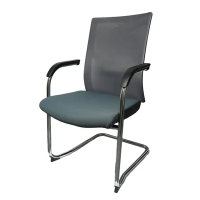 RFG Snow Black M Visitor Chair, Fabric and Mesh, up to 120 kg, Green Seat, Light Grey Backrest, Set of 2