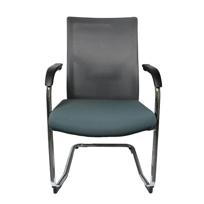 RFG Snow Black M Visitor Chair, Fabric and Mesh, up to 120 kg, Green Seat, Light Grey Backrest, Set of 2