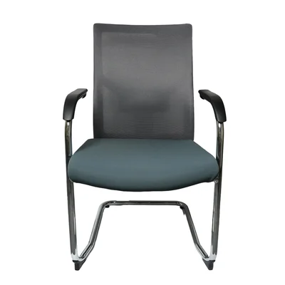 RFG Snow Black M Visitor Chair, Fabric and Mesh, up to 120 kg, Green Seat, Light Grey Backrest, Set of 2