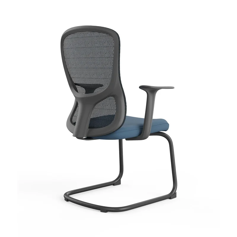 Посетителски стол RFG Smarter M, дамаска и меш, до 120 kg, тъмносиня седалка, тъмносиня облегалка, 2 броя в комплект