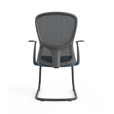 Посетителски стол RFG Smarter M, дамаска и меш, до 120 kg, тъмносиня седалка, тъмносиня облегалка, 2 броя в комплект