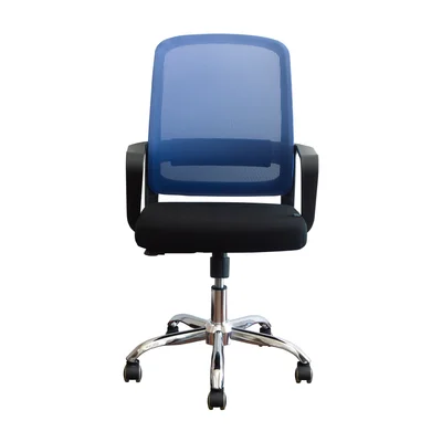 RFG Task chair Parma Black W, fabric and mesh, black seat, blue backrest