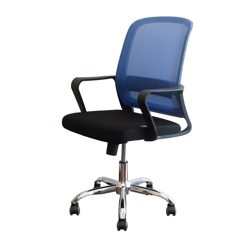 RFG Task chair Parma Black W, fabric and mesh, black seat, blue backrest