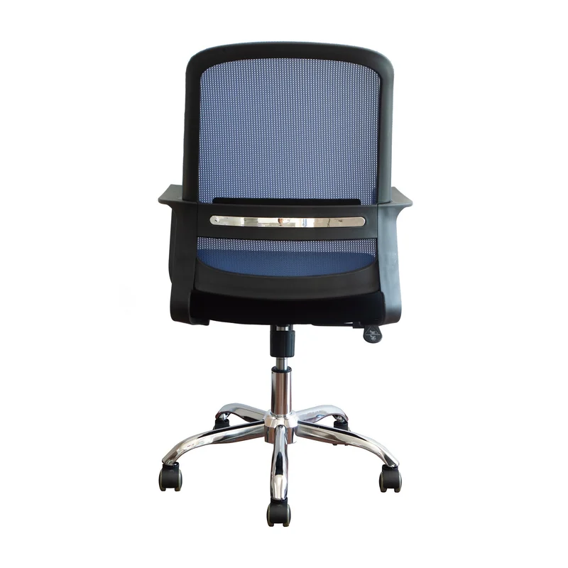 RFG Task chair Parma Black W, fabric and mesh, black seat, blue backrest